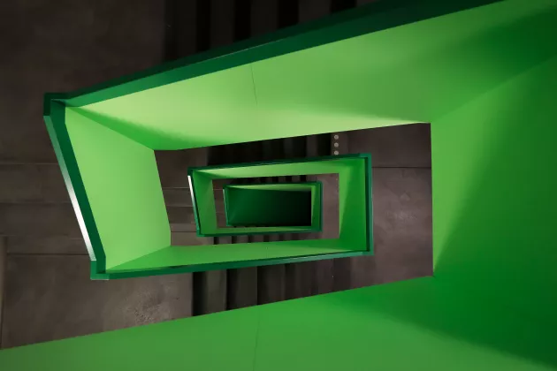 Grüne Treppe Draufsicht 