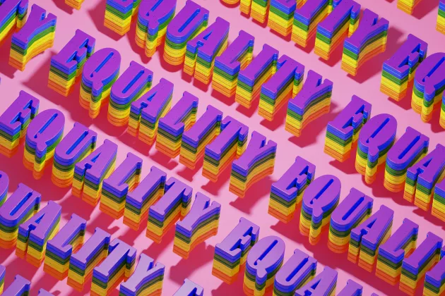 Equality Schriftzug auf rosa Hintergrund 