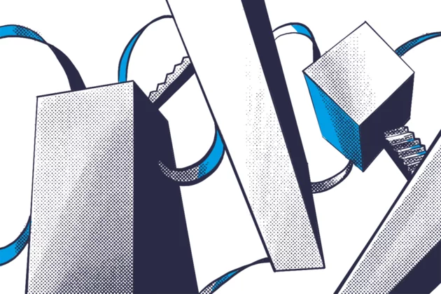 Miteinander verbundene Elemente