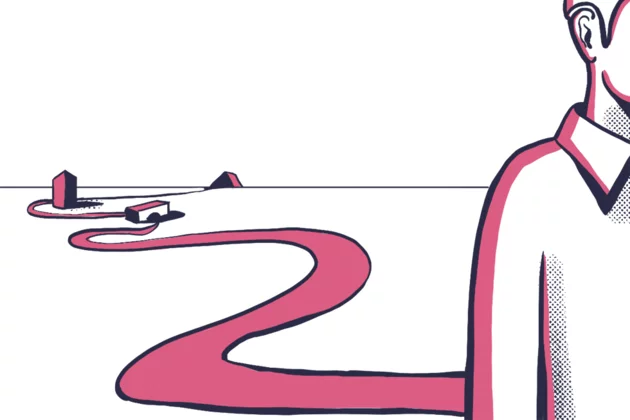 Wege hinter einem Menschen