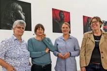 v.l.n.r. irgit Scheps-Bretschneider (Grassi Museum), Isabelle Reimann (AG Postkolonial Leipzig), Franziska Eißner (Galerie KUB), Marion Caris