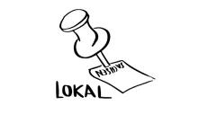 Stecknadel auf einer Landkarte