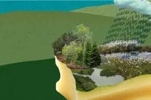 Auf einem Schwamm sitzen wichtige Wasserspeicher (Wälder, Auen, Moore)