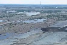Vogelperspektive auf den allmählich voll laufenden Zwenkauer See im September 2008