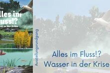 Collage aus Wasserelementen (Wolke, Fluss, See)