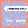Der Titel “Opferperspektive” steht vor violettem Hintergrund, auf dem sich weiße Linien Kreuzen und Verbindungspunkte bilden.