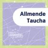 Der Titel “Allmende Taucha” steht vor violettem Hintergrund, auf dem sich weiße Linien Kreuzen und Verbindungspunkte bilden.