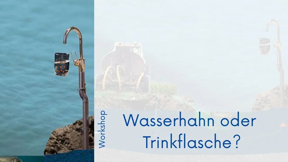 Wasserleitung mit Glas darunter