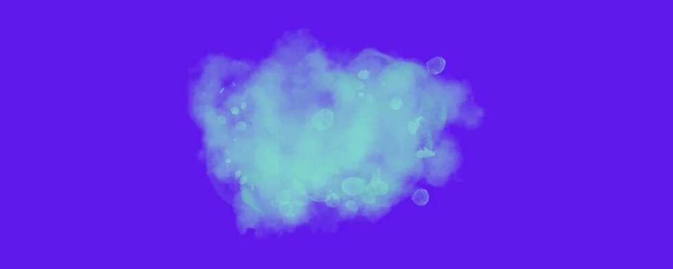 lila Hintergründ, türkise Wolke
