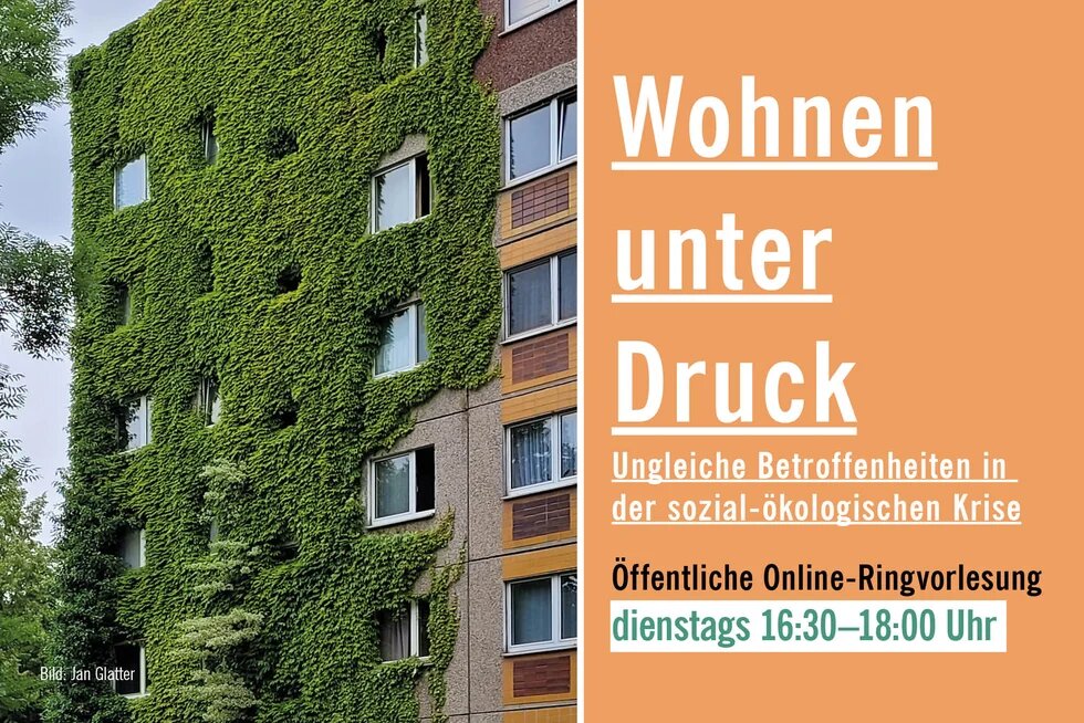 Plattenbau mit Grünbepflanzung